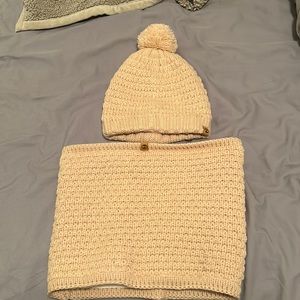Timberland baby pink hat and scarf set